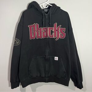 Stitches Arizona Diamondbacks Black Full Zip Sweatshirt Hoodie Jacket Mens XL